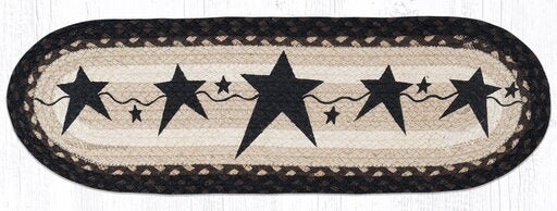 ST-OP-313 Primitive Black Stars Stair Tread - Ozark Cabin Décor, LLC