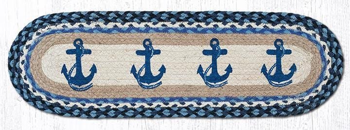 ST-OP-443 Navy Anchor Stair Tread - Ozark Cabin Décor, LLC