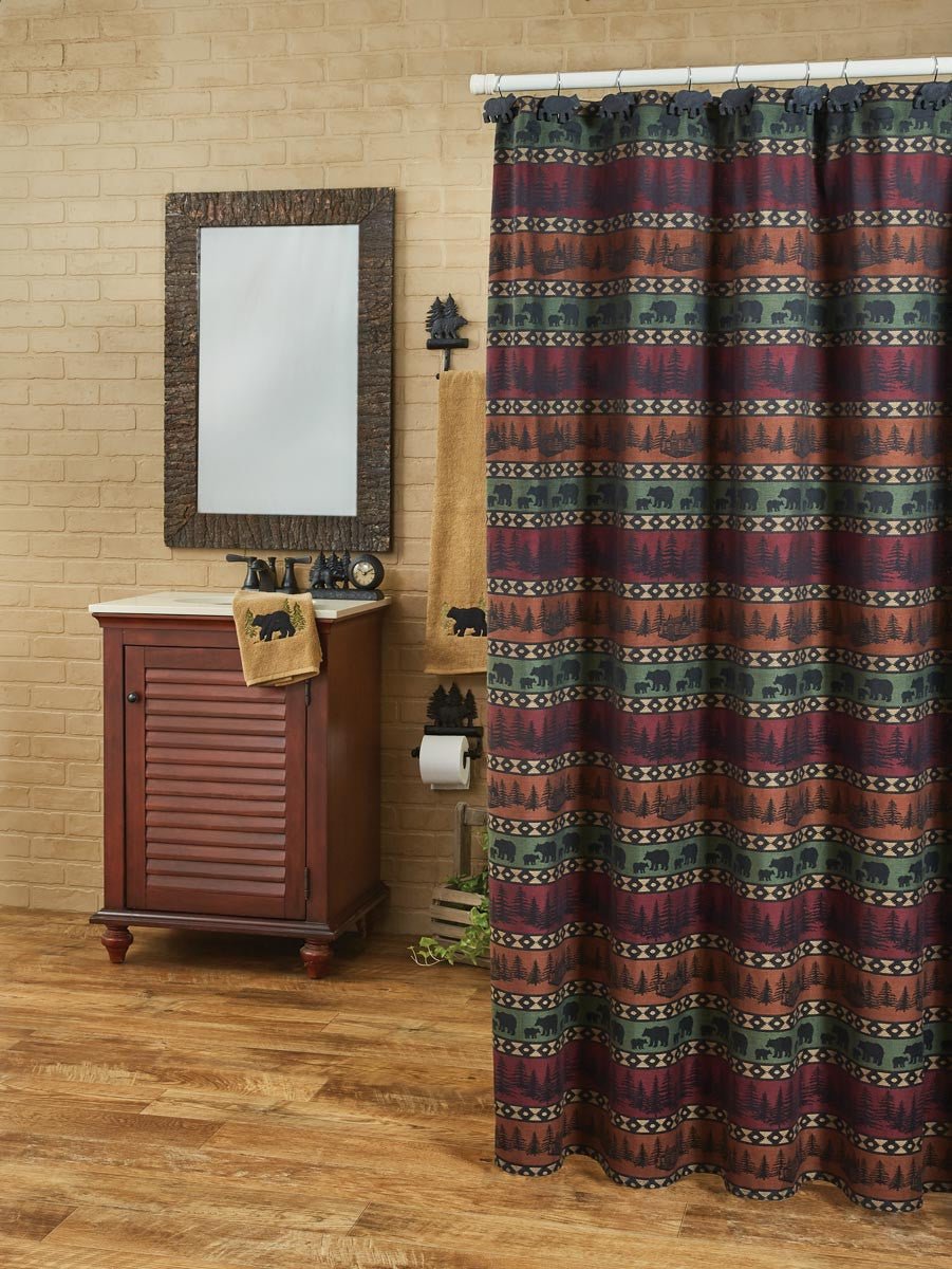 Green Mountain Bear Shower Curtain - Thumbnail 3