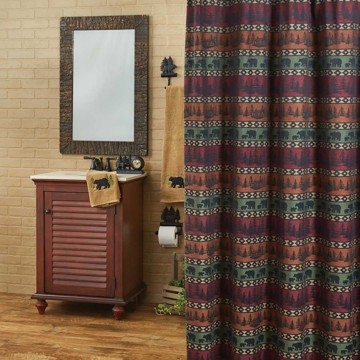 Mountain Bear Shower Curtain - Ozark Cabin Décor, LLC