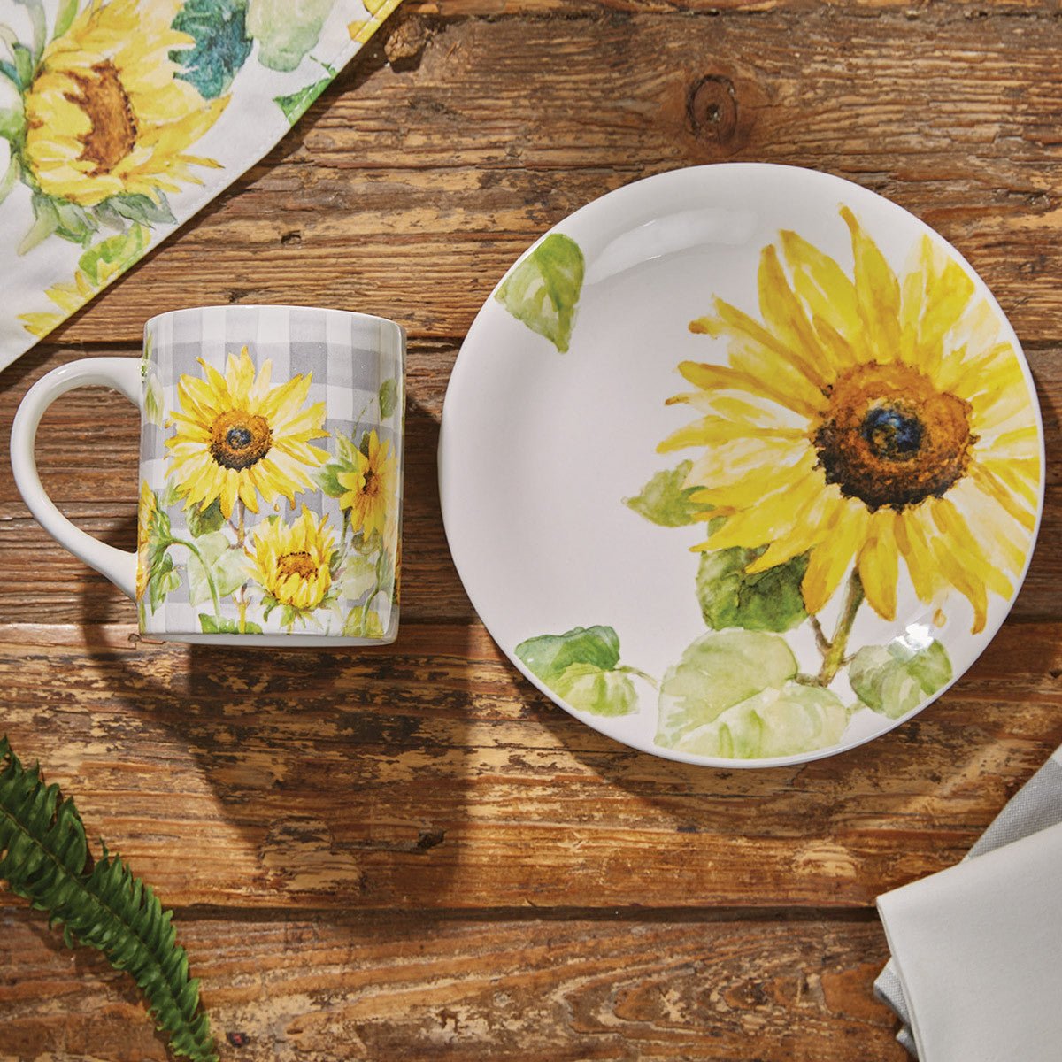 Sunflower Salad Plate - Set of 4 - Ozark Cabin Décor, LLC