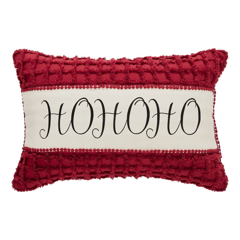 Kringle Chenille Ho Ho Ho Christmas Pillow - Ozark Cabin Décor, LLC