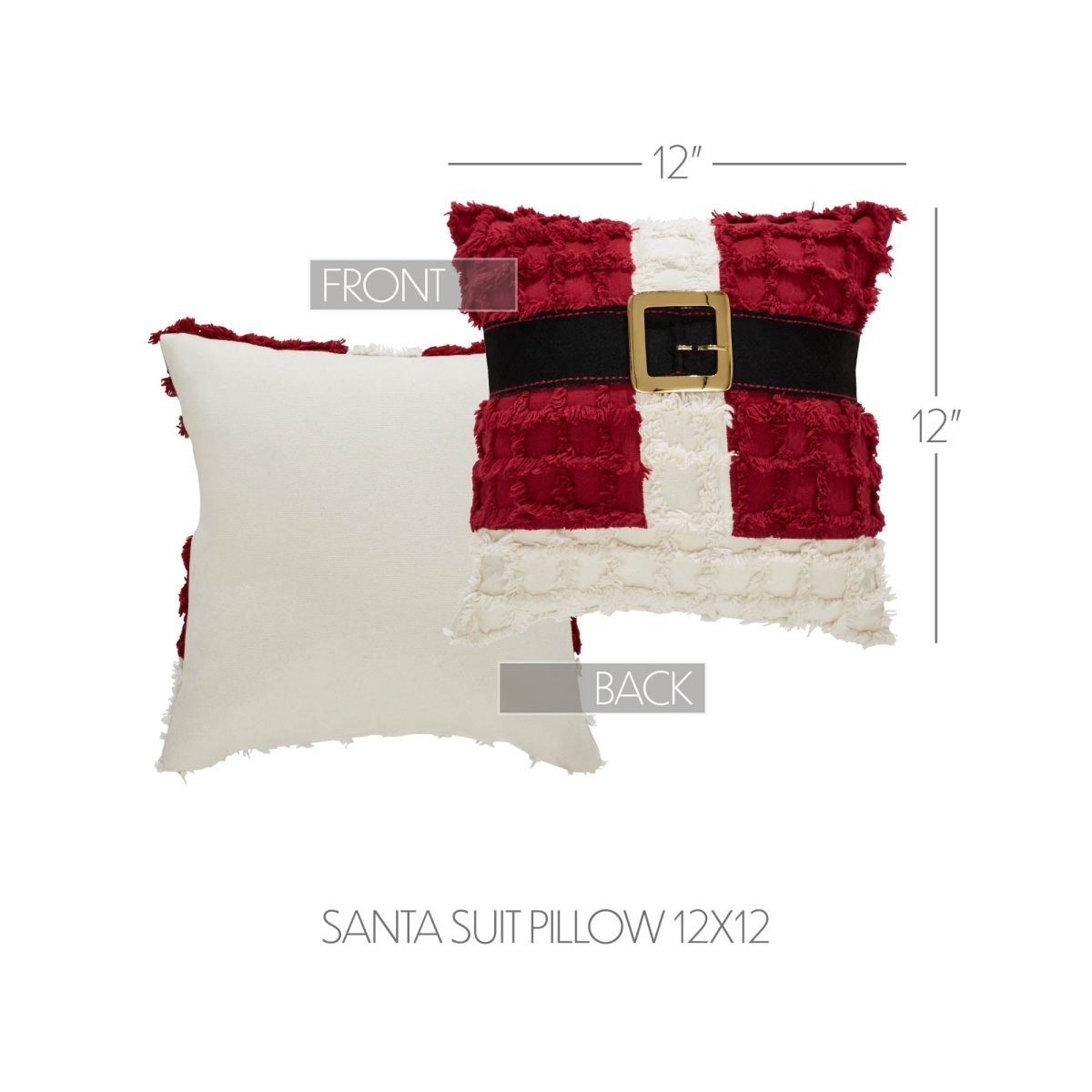 Kringle Chenille Santa Suit Christmas Pillow - Ozark Cabin Décor, LLC
