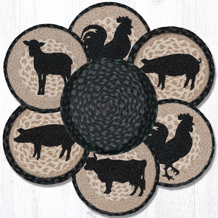 TNB-459 Barnyard Animals Trivets/Basket Set - Ozark Cabin Décor, LLC