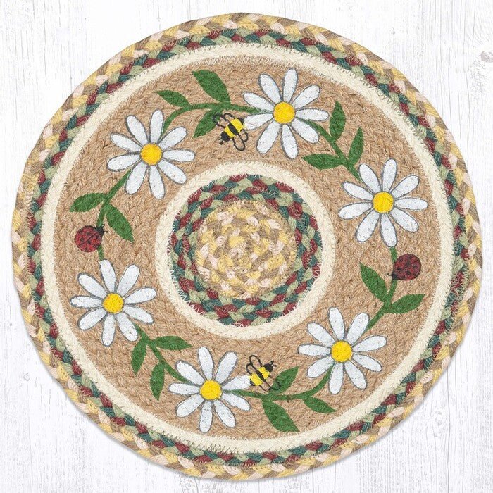 Daisy 15" Round Jute Placemat - Ozark Cabin Décor, LLC