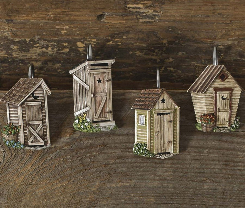 Outhouse Shower Curtain Hooks - Ozark Cabin Décor, LLC