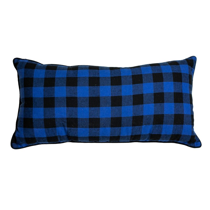Blue Check Reversible Pillow - Ozark Cabin Décor, LLC