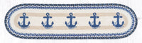 Navy Anchor Oval Runner - Ozark Cabin Décor, LLC