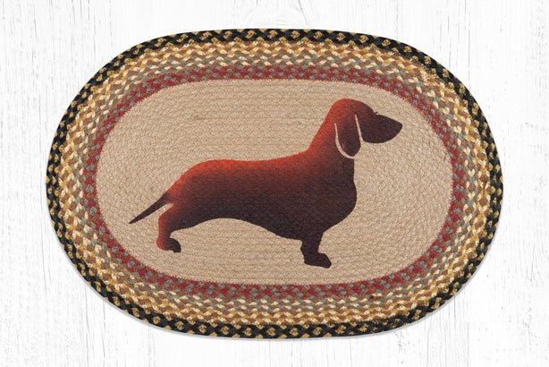 OP-057 Dachshund Braided Jute Rug - Ozark Cabin Décor, LLC