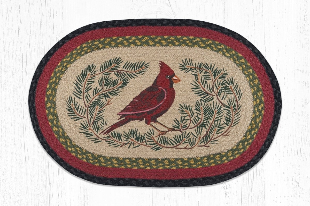 OP-238 Red Cardinal Braided Rug - Ozark Cabin Décor, LLC