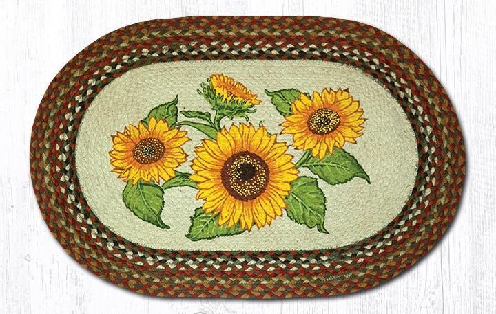 OP-300 Sunflowers Braided Rug - Ozark Cabin Décor, LLC