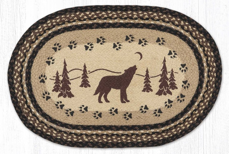 Southwest Coyote Oval Braided Rug - Ozark Cabin Décor, LLC