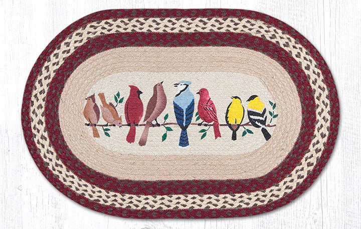 OP-501 Birds On A Wire Braided Rug - Ozark Cabin Décor, LLC