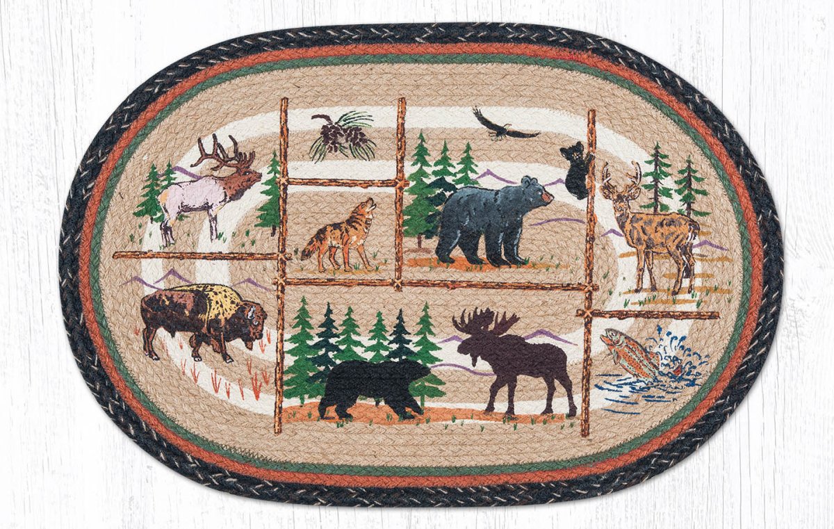 OP-583 Lodge Animals Braided Rug - Ozark Cabin Décor, LLC