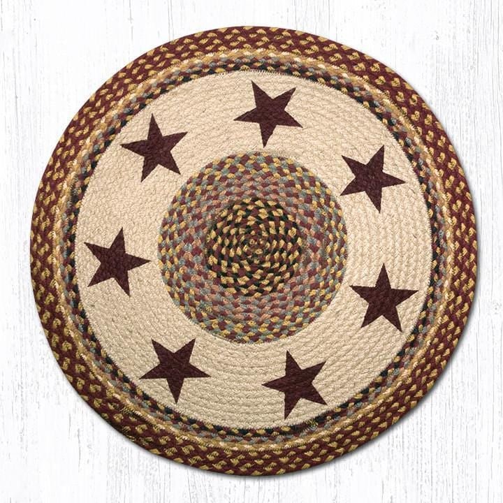 Burgundy Star Round Rug - Ozark Cabin Décor, LLC