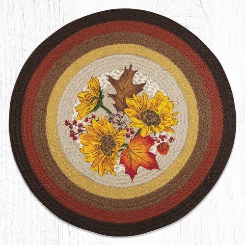Autumn Sunflowers Round Rug - Ozark Cabin Décor, LLC