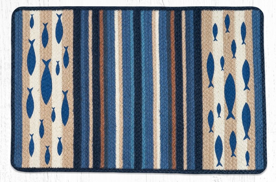 VRP-443 Fish Oblong Print Rug - Ozark Cabin Décor, LLC