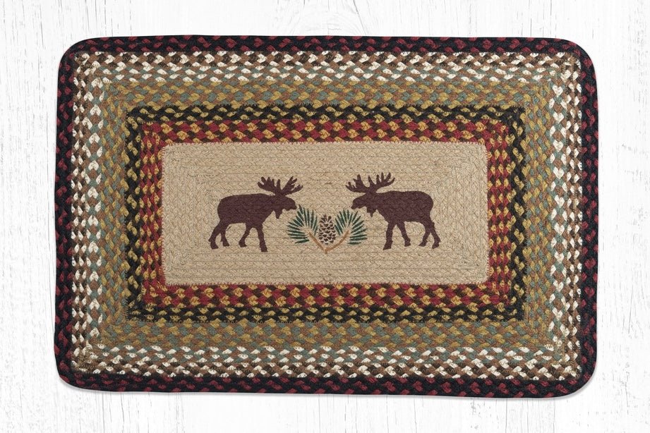 PP-019 Moose & Pinecone Patch Printed Rug - Ozark Cabin Décor, LLC