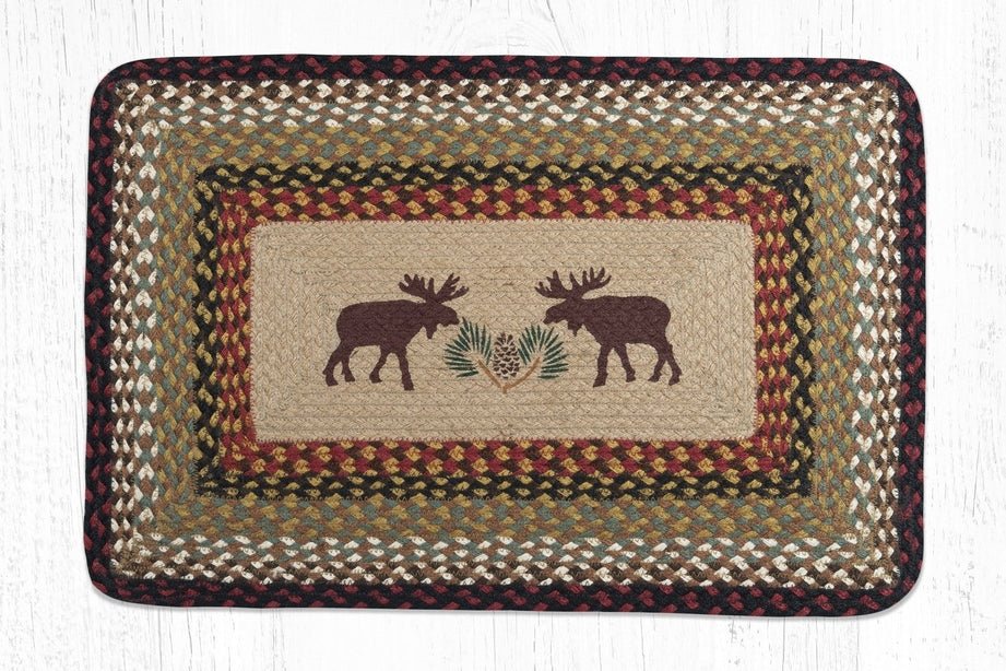 PP-019 Moose & Pinecone Patch Printed Rug - Ozark Cabin Décor, LLC