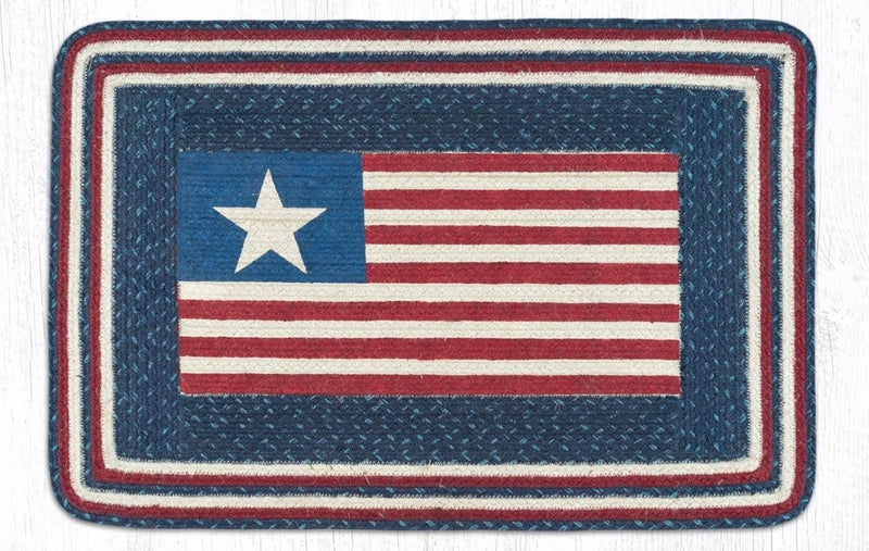 PP-565 American Flag Patch Printed Rug - Ozark Cabin Décor, LLC