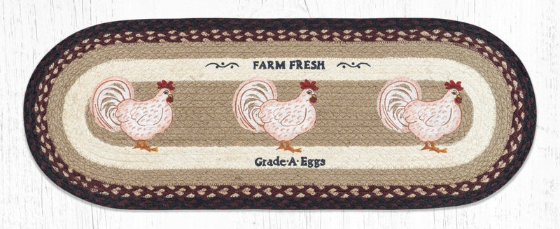Farmhouse Chicken Oval Table Runner - Ozark Cabin Décor, LLC