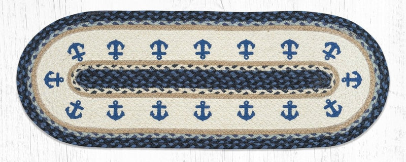 Anchor Oval Jute Table Runner - Ozark Cabin Décor, LLC