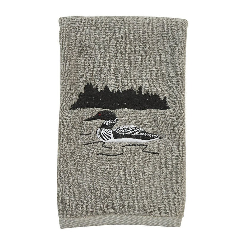Grey Area Loon Fingertip Towel - Set of 2 - Ozark Cabin Décor, LLC