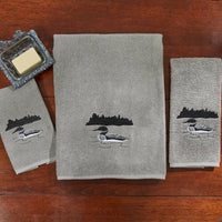 Grey Area Loon Fingertip Towel - Set of 2 - Ozark Cabin Décor, LLC