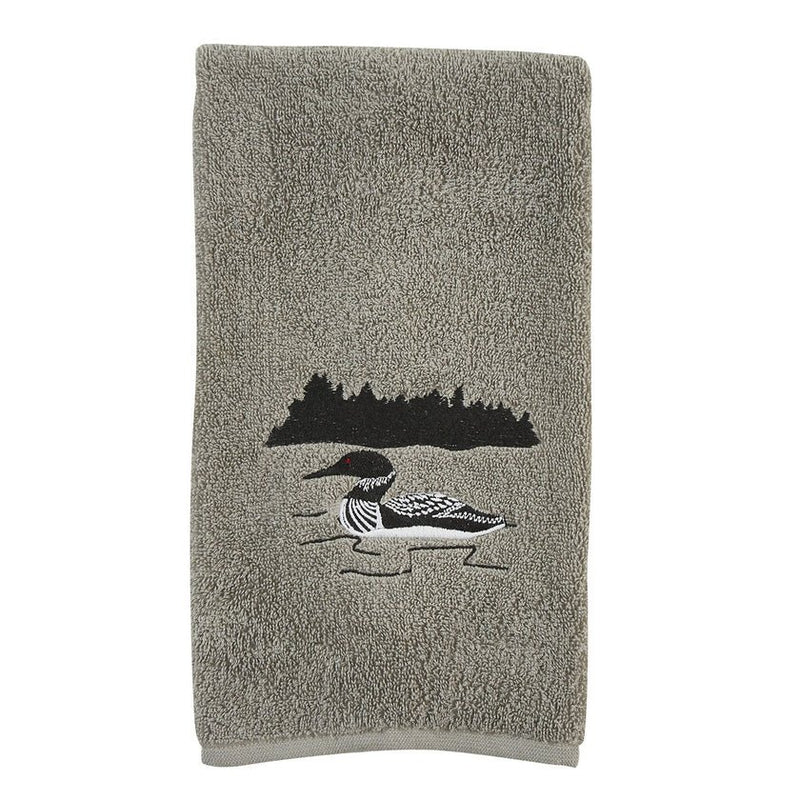 Grey Area Loon Hand Towel - Ozark Cabin Décor, LLC