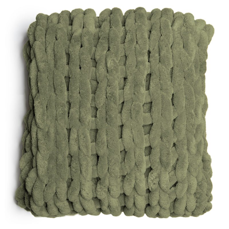 DS-70079 Chunky Chenille Knit Throw - Olive - Ozark Cabin Décor, LLC