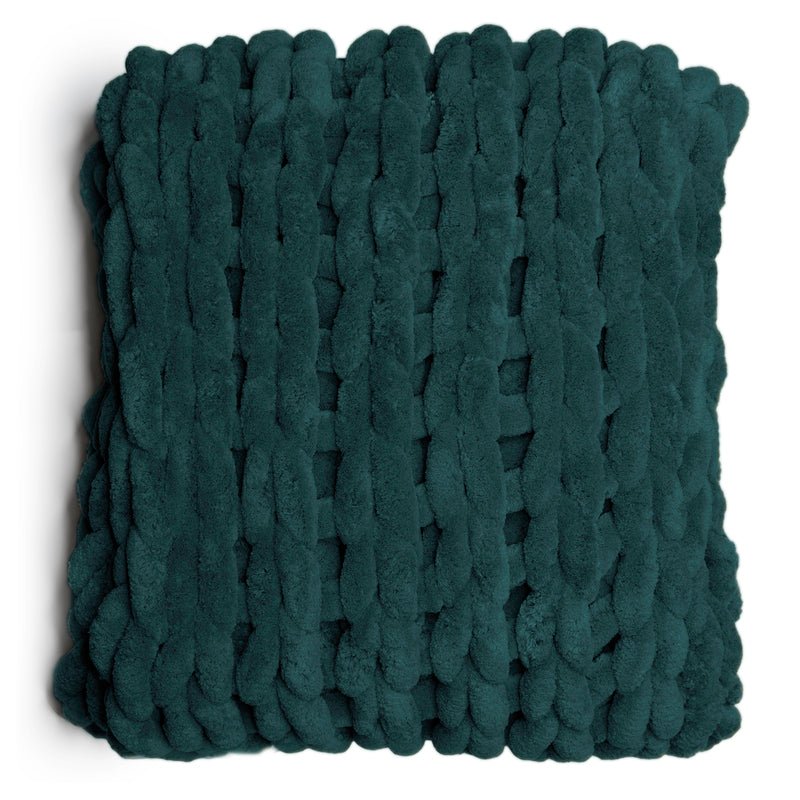 DS-70081 Chunky Chenille Knit Throw - Peacock - Ozark Cabin Décor, LLC