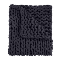 DS-70083 Chunky Chenille Knit Throw - Charcoal - Ozark Cabin Décor, LLC