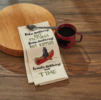 Canoe Bear Take Nothing Embroidered Kitchen Dish Towel Set - Ozark Cabin Décor, LLC