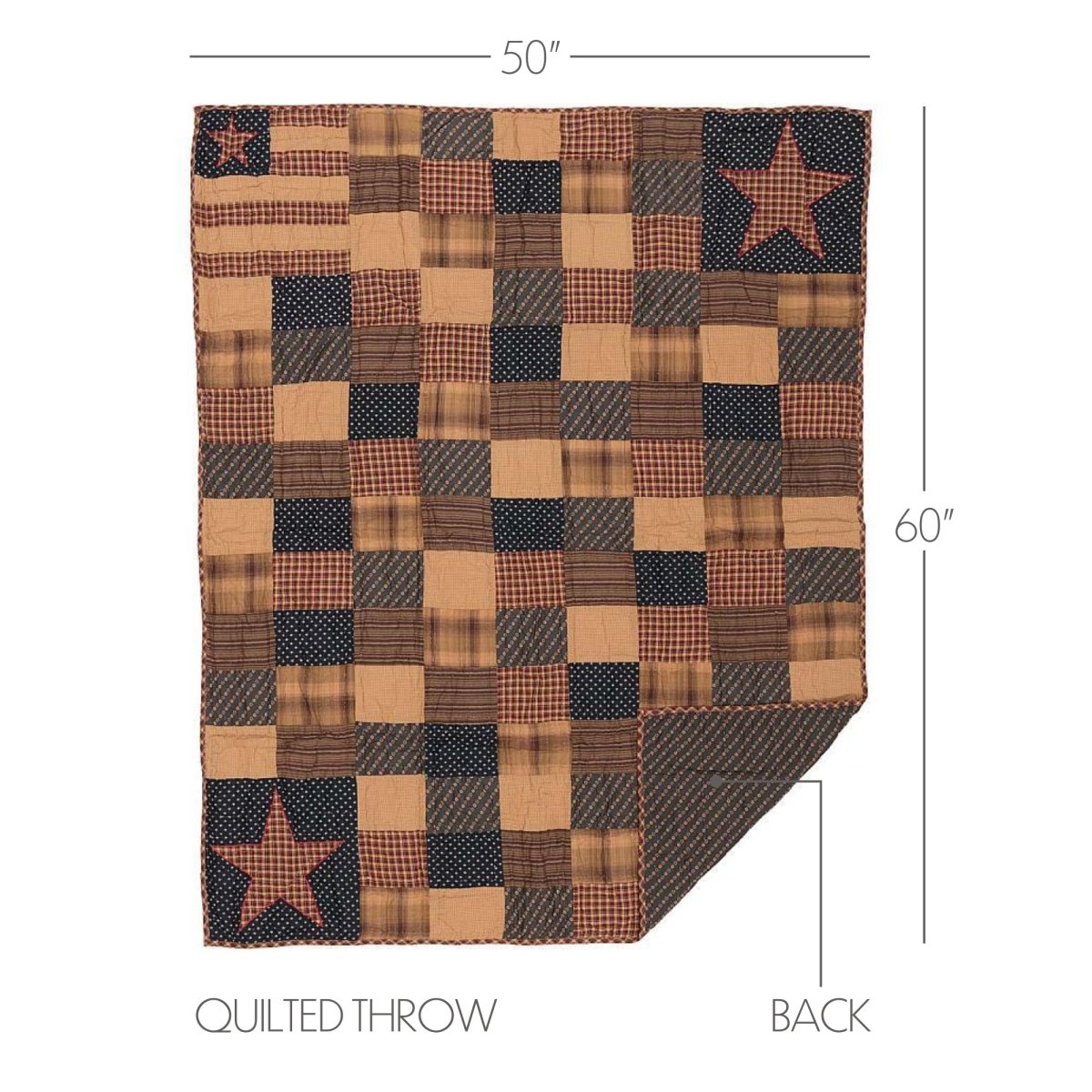Patriotic Patch Quilted Throw - Thumbnail 4