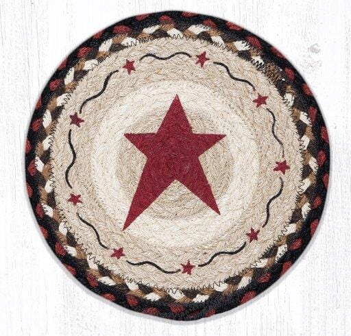 MSPR-019 Primitive Star Burgundy Trivet - Ozark Cabin Décor, LLC