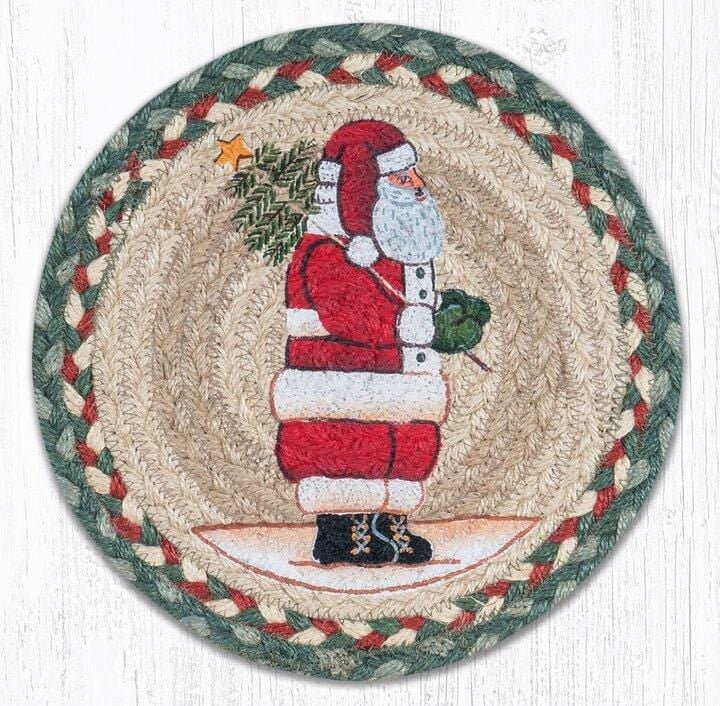 MSPR-025 Santa Jute Trivet - Ozark Cabin Décor, LLC