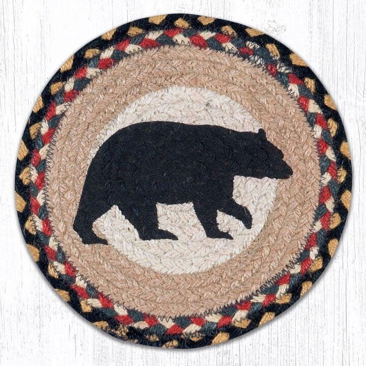 MSPR-043 American Bear Jute Trivet - Ozark Cabin Décor, LLC