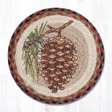 MSPR-081 Rustic Pinecone Braided Jute Trivet - Ozark Cabin Décor, LLC