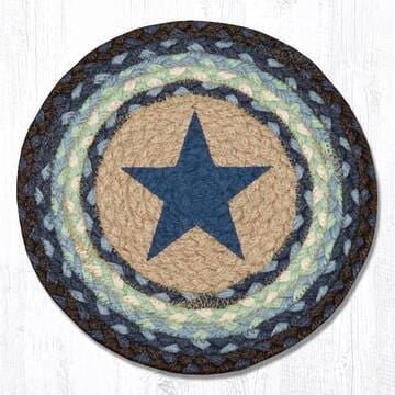 MSPR-312 Rustic Blue Star Jute Trivet - Ozark Cabin Décor, LLC