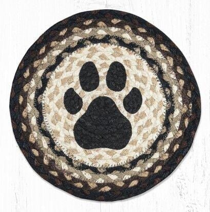 MSPR-313 Rustic Dog Print Braided Jute Trivet - Ozark Cabin Décor, LLC