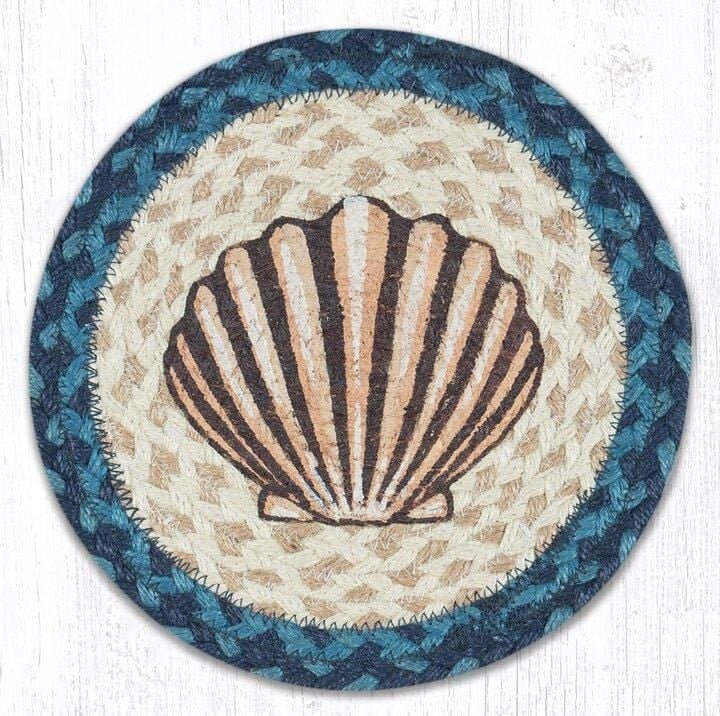 MSPR-362 Sea Scallop Braided Jute Trivet - Ozark Cabin Décor, LLC