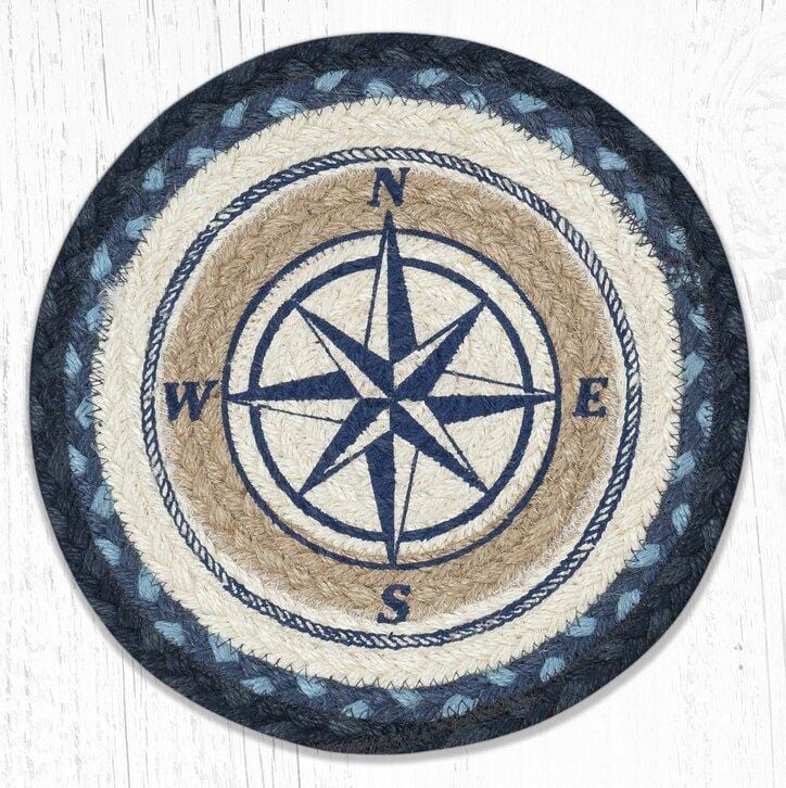 MSPR-443 Nautical Compass Rose Jute Trivet - Ozark Cabin Décor, LLC