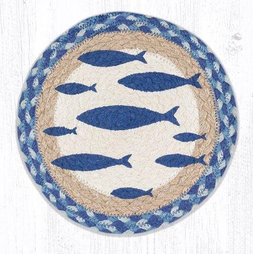 MSPR-443 Lake Fish Braided Jute Trivet - Ozark Cabin Décor, LLC