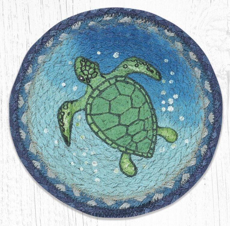 MSPR-631 Sea Turtle Braided Jute Trivet - Ozark Cabin Décor, LLC