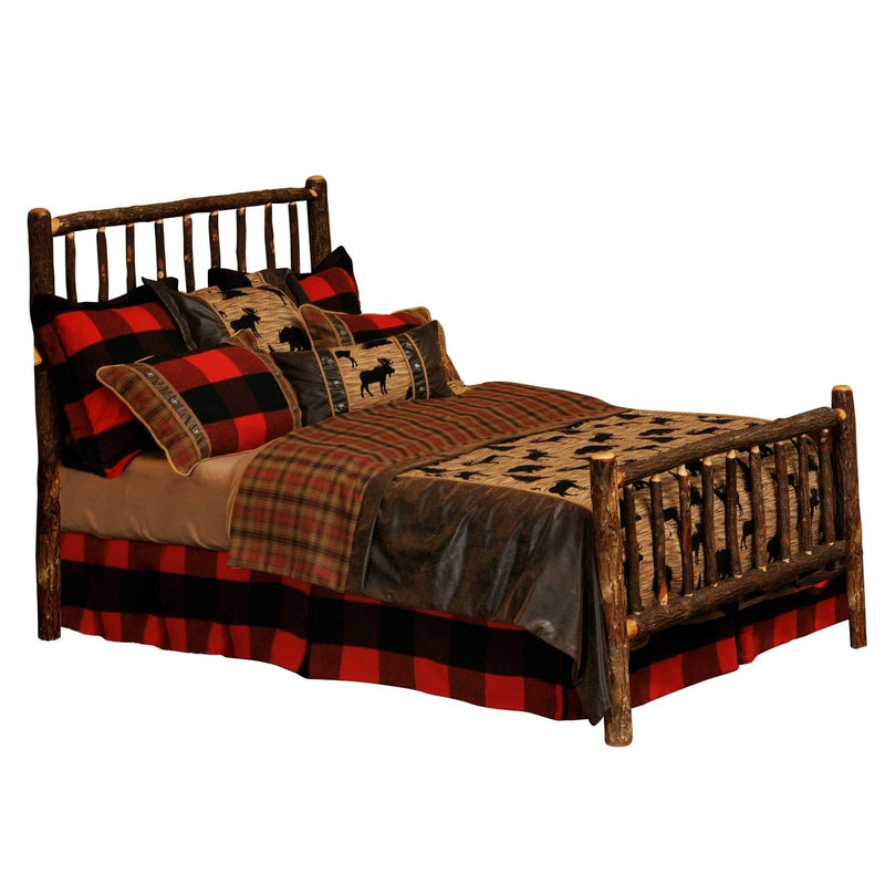 Hickory Log Traditional Bed - King - Ozark Cabin Décor, LLC