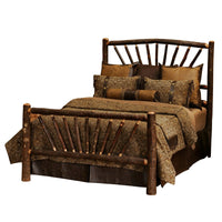 Hickory Log Sunburst Bed - California King - Ozark Cabin Décor, LLC