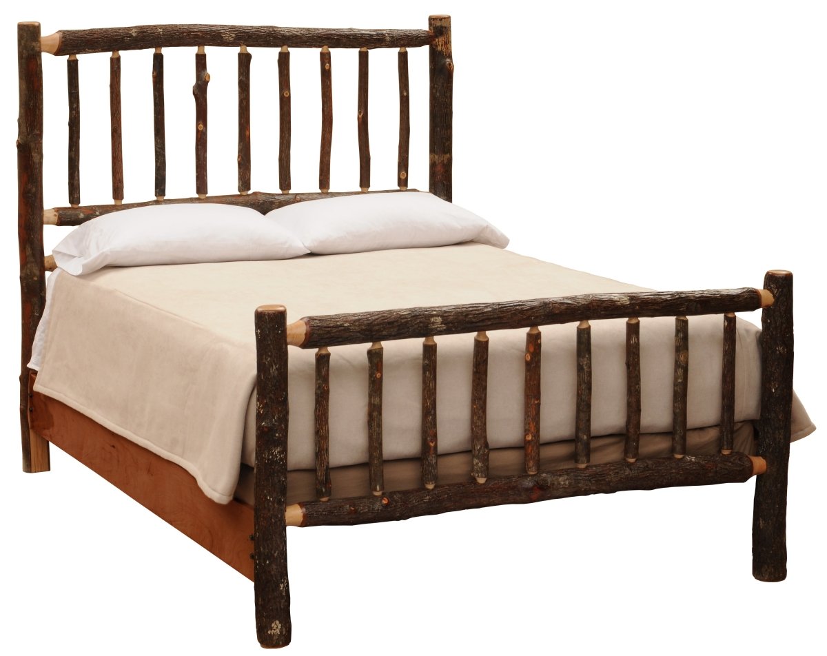 Hickory Log Traditional Bed - King - Ozark Cabin Décor, LLC