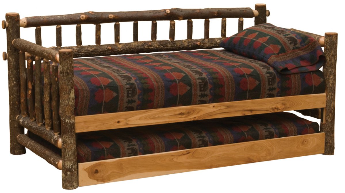 80156-T Fireside Lodge Natural Hickory Log Daybed - Ozark Cabin Décor, LLC