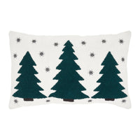 Pine Grove Plaid Embroidered Trees Pillow - Ozark Cabin Décor, LLC