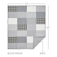 Sawyer Mill Black Block Quilted Throw - Ozark Cabin Décor, LLC